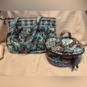 Vera Bradley Tote and Cosmetic Bag Set EUC